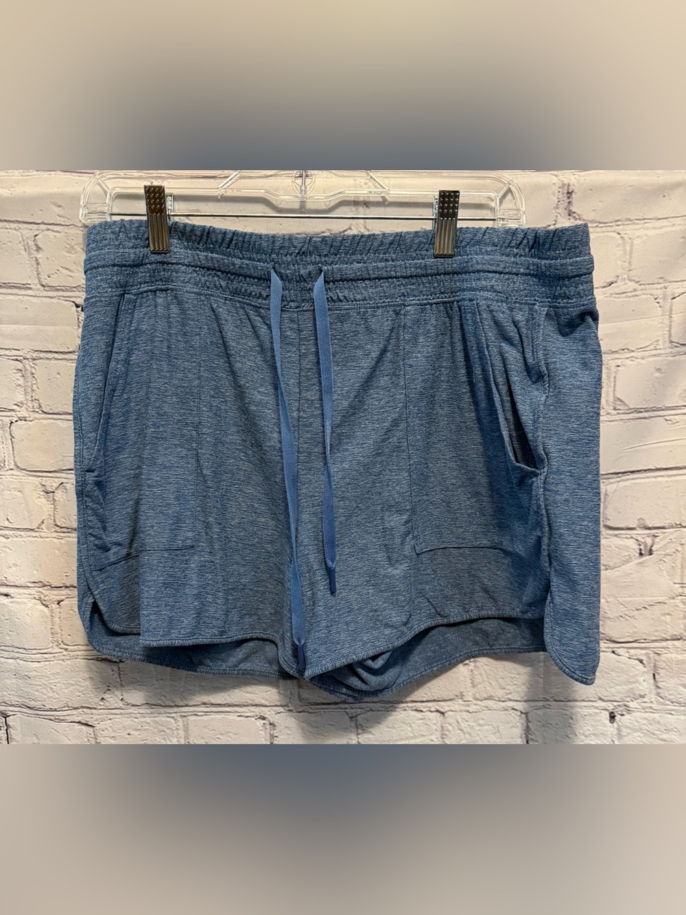 Athletic Works Heathered Blue Athletic Shorts with Drawstring